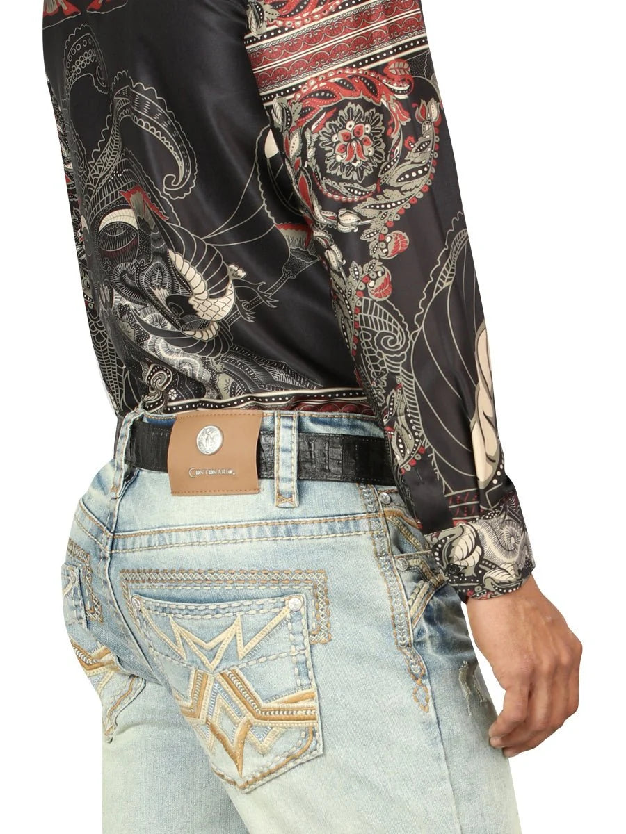 Men's Boot Cut Western Jeans – Stretch Denim Cowboy Pants - Light Blue 45317