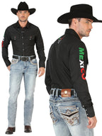 Men's Boot Cut Western Jeans – Stretch Denim Cowboy Pants - Black 45532