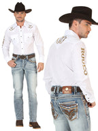 Men's Boot Cut Western Jeans – Stretch Denim Cowboy Pants - Light Blue 45530