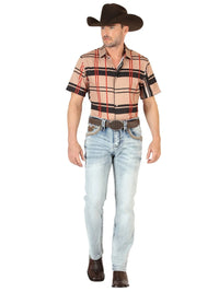 Men's Boot Cut Western Jeans – Stretch Denim Cowboy Pants -  Light Blue 45531