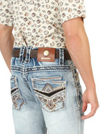 Men's Boot Cut Western Jeans – Stretch Denim Cowboy Pants - Blue 45533