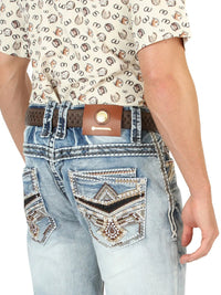 Men's Boot Cut Western Jeans – Stretch Denim Cowboy Pants - Blue 45533