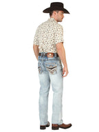 Men's Boot Cut Western Jeans – Stretch Denim Cowboy Pants - Blue 45533
