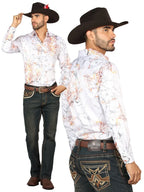 Men's Boot Cut Western Jeans – Stretch Denim Cowboy Pants - Brown 45316