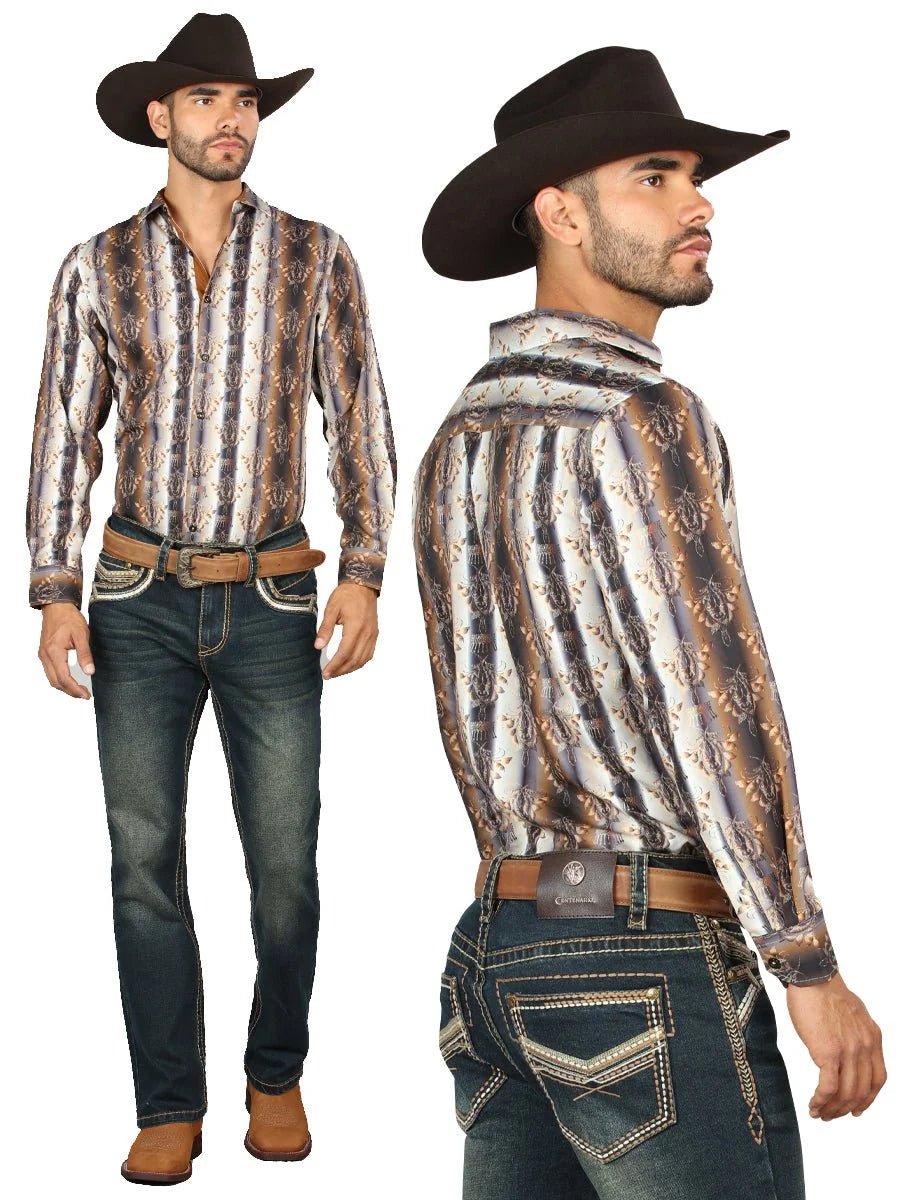 Men's Boot Cut Western Jeans – Tinted Denim Cowboy Pants -  Green 45315