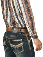 Men's Boot Cut Western Jeans – Tinted Denim Cowboy Pants -  Green 45315
