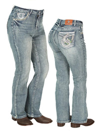 Centenario Women's Bootcut Denim Western Jeans 44957 - Medium-Blue - OriginalWestern.com