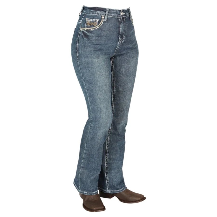 Centenario Women's Bootcut Denim Western Jeans 44961 - Dark-Blue - OriginalWestern.com