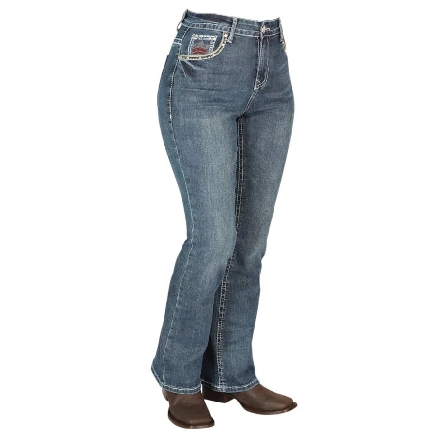Centenario Women's Bootcut Denim Western Jeans 44962 - Dark-Blue - OriginalWestern.com