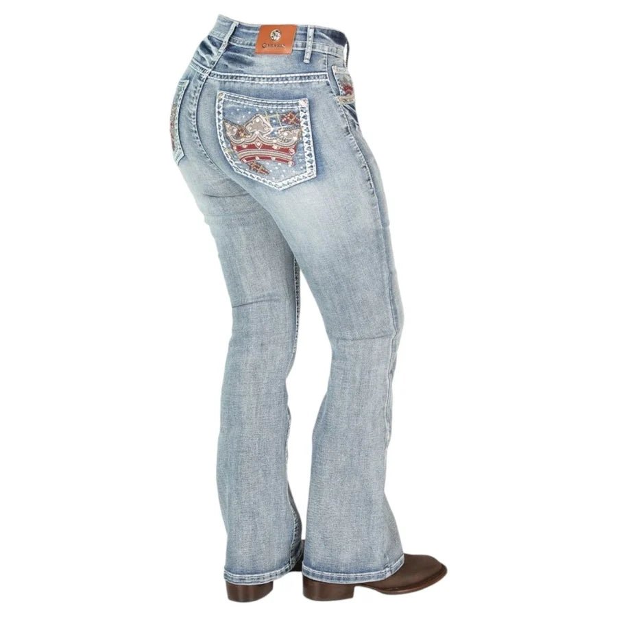 Centenario Women's Bootcut Denim Western Jeans 44963 - Light-Blue - OriginalWestern.com