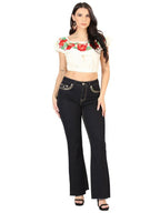 Centenario Women's Bootcut Denim Western Jeans 45544 - Medium Blue - OriginalWestern.com