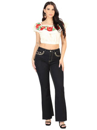 Centenario Women's Bootcut Denim Western Jeans 45544 - Medium Blue - OriginalWestern.com