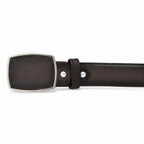 Genuine Premium Leather Western Belt with Metal Removable Buckle - Brown