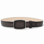 Genuine Premium Leather Western Belt with Metal Removable Buckle - Brown