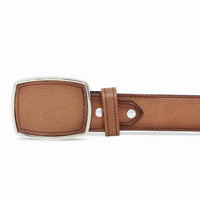 Genuine Premium Leather Western Belt with Metal Removable Buckle - Honey