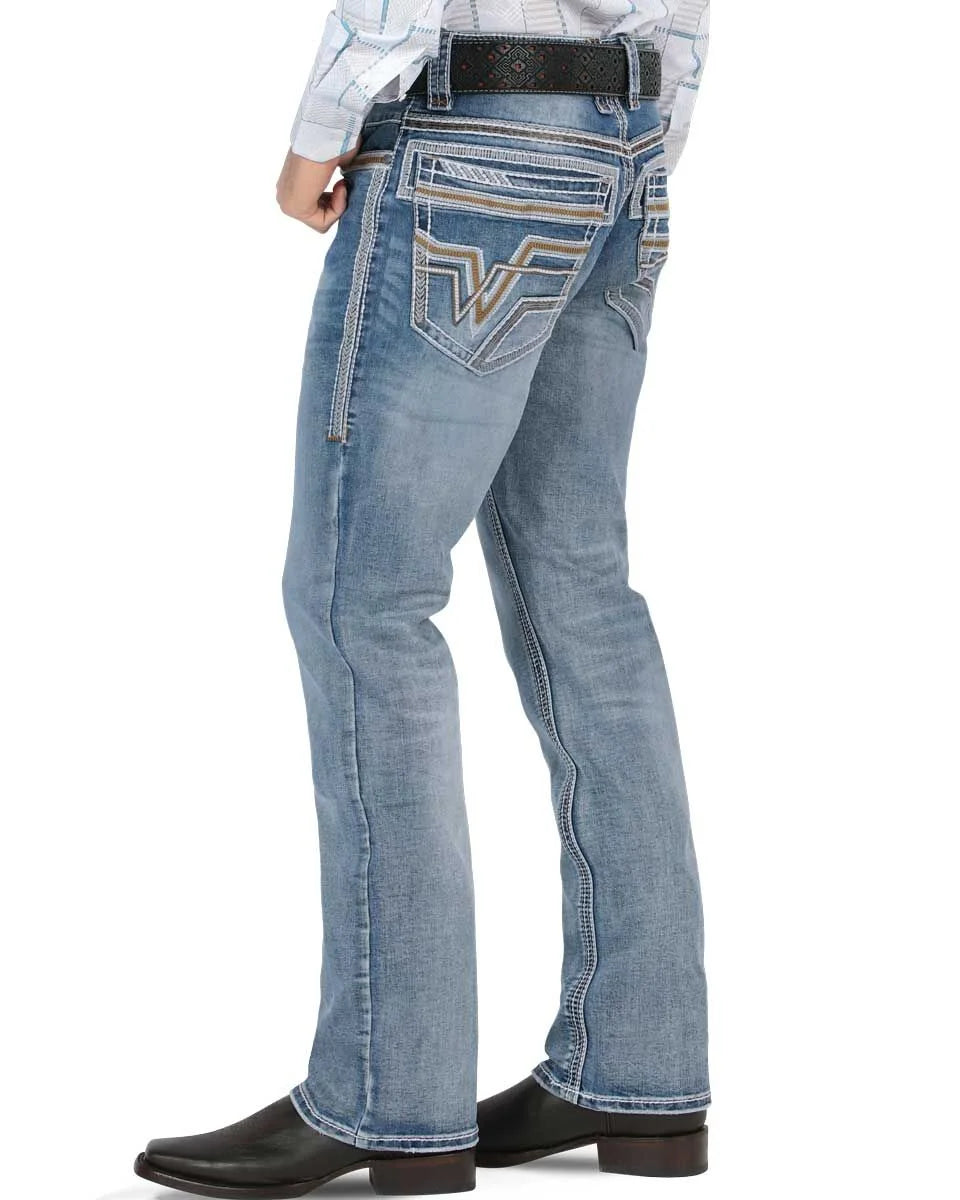 Men's Boot Cut Western Jeans – Stretch Denim Cowboy Pants - Lt Blue 26501