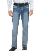 Men's Boot Cut Western Jeans – Stretch Denim Cowboy Pants - Lt Blue 26501