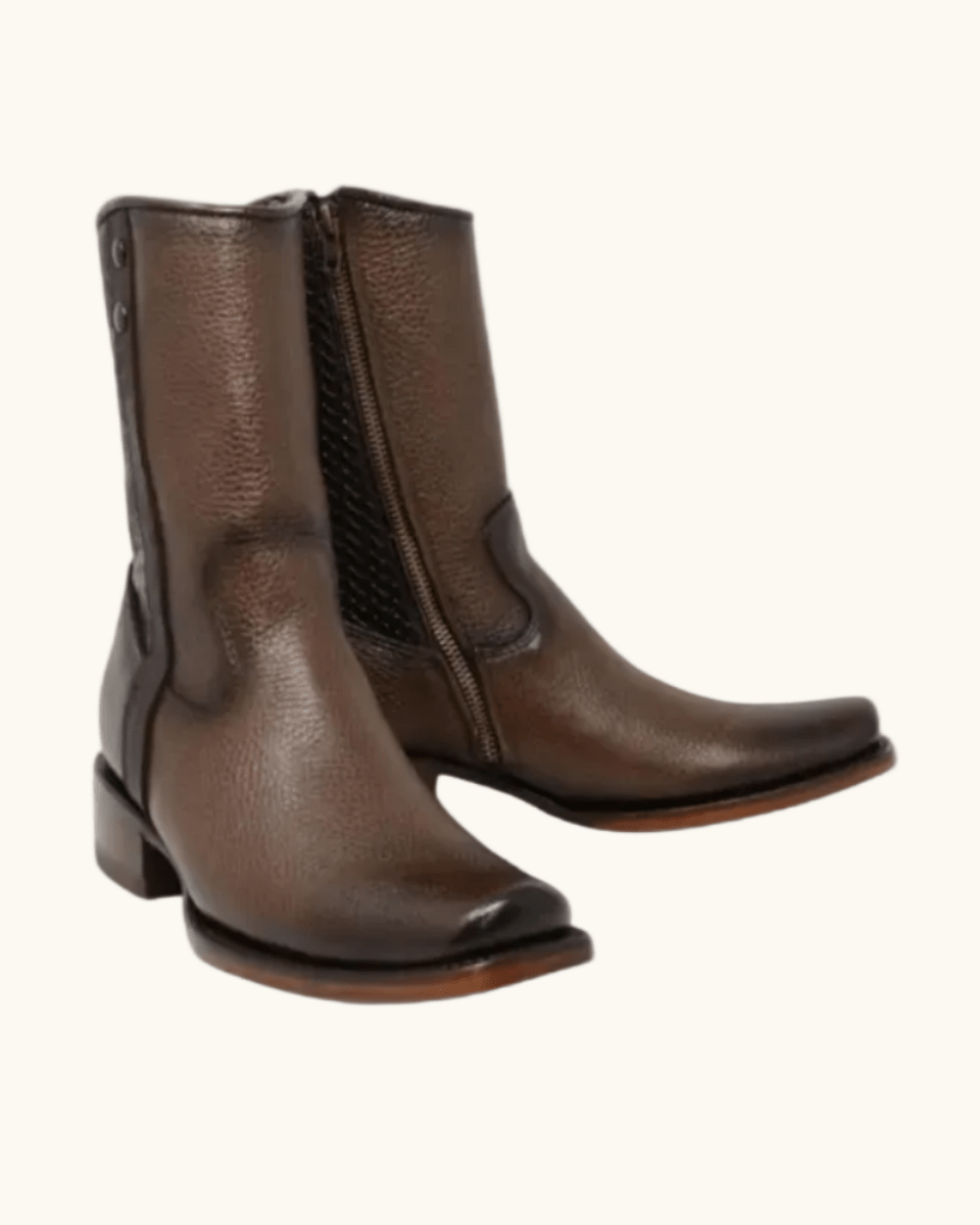 Cuadra Leather Mid - Calf Square Toe Boots - OriginalWestern.com