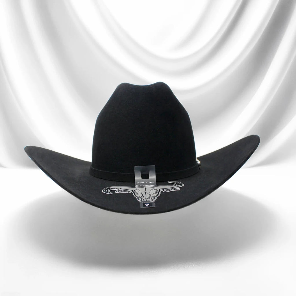 Cuernos Chuecos 1000X King Ranch Mink & Beaver Fur Felt Western Cowboy Hat - Black - OriginalWestern.com
