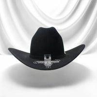 Cuernos Chuecos 1000X King Ranch Mink & Beaver Fur Felt Western Cowboy Hat - Black - OriginalWestern.com