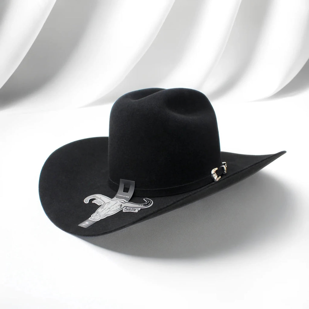 Cuernos Chuecos 1000X King Ranch Mink & Beaver Fur Felt Western Cowboy Hat - Black - OriginalWestern.com