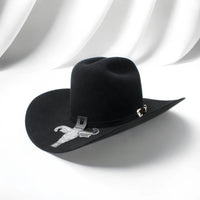 Cuernos Chuecos 1000X King Ranch Mink & Beaver Fur Felt Western Cowboy Hat - Black - OriginalWestern.com