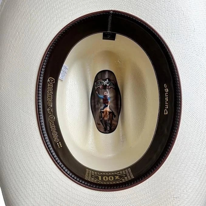 Cuernos Chuecos 100X Durango Style Western Cowboy Shantung Straw Hat - OriginalWestern.com
