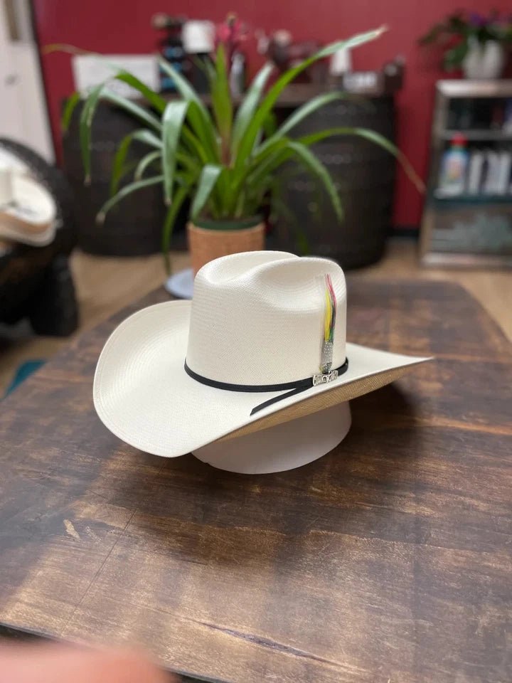 Cuernos Chuecos 100X George Style Western Cowboy Shantung Straw Hat - OriginalWestern.com