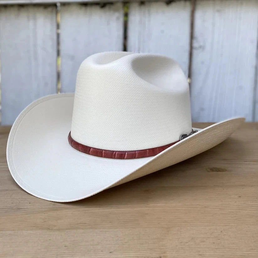 Cuernos Chuecos 100X Julion Milano Style Western Cowboy Shantung Straw Hat - OriginalWestern.com