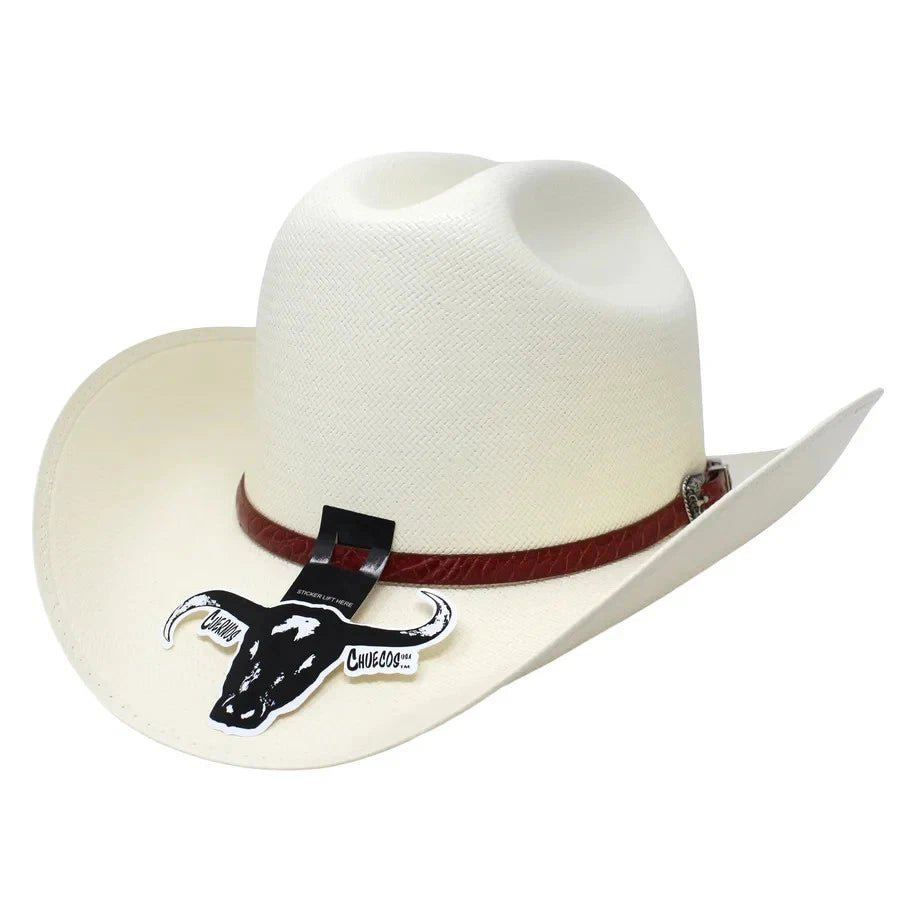 Cuernos Chuecos 100X Julion Milano Style Western Cowboy Shantung Straw Hat - OriginalWestern.com