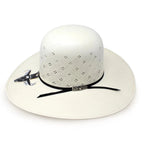 Cuernos Chuecos 100X Open Crown Flower Style Western Cowboy Shantung Straw Hat - OriginalWestern.com