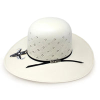 Cuernos Chuecos 100X Open Crown Flower Style Western Cowboy Shantung Straw Hat - OriginalWestern.com