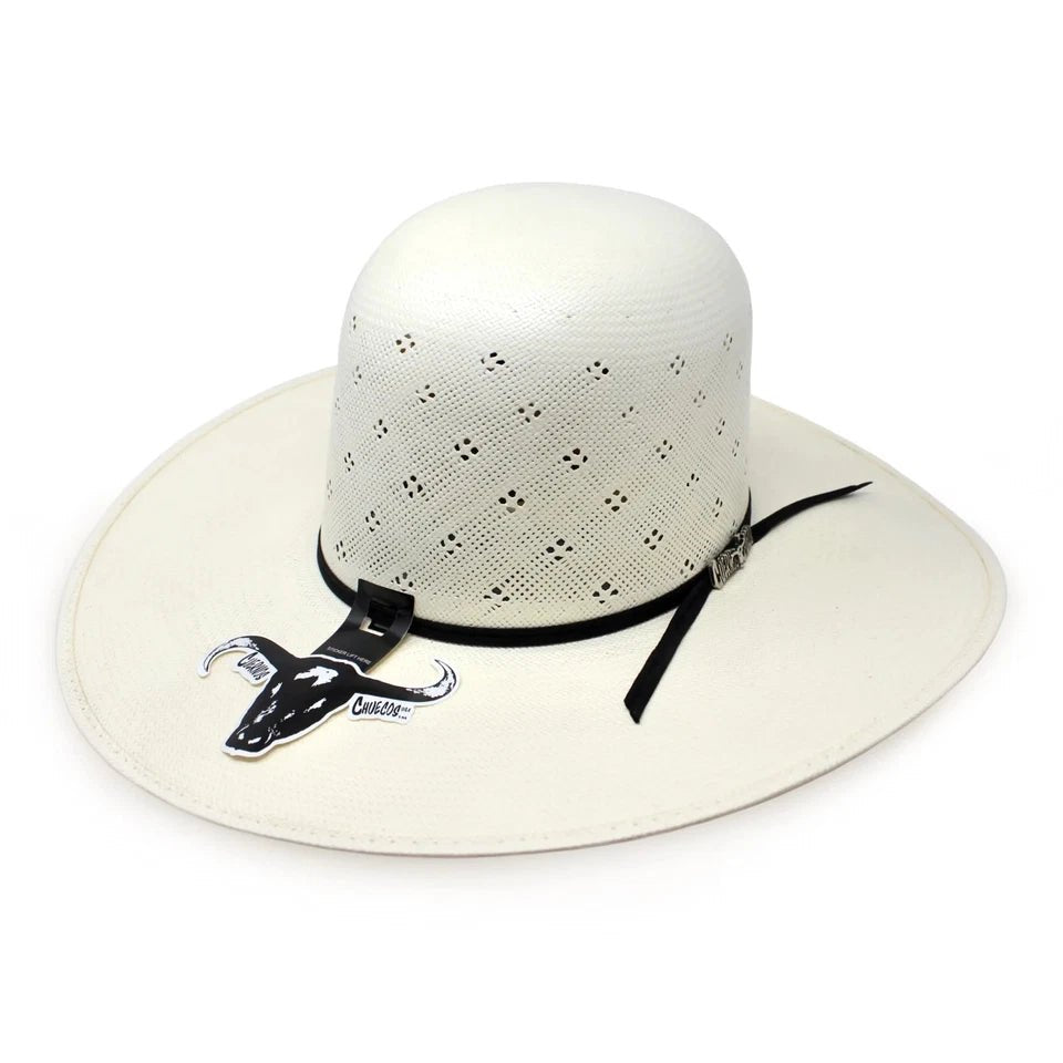 Cuernos Chuecos 100X Open Crown Flower Style Western Cowboy Shantung Straw Hat - OriginalWestern.com