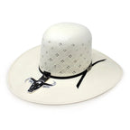 Cuernos Chuecos 100X Open Crown Flower Style Western Cowboy Shantung Straw Hat - OriginalWestern.com