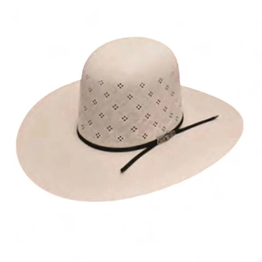Cuernos Chuecos 100X Open Crown Flower Style Western Cowboy Shantung Straw Hat - OriginalWestern.com