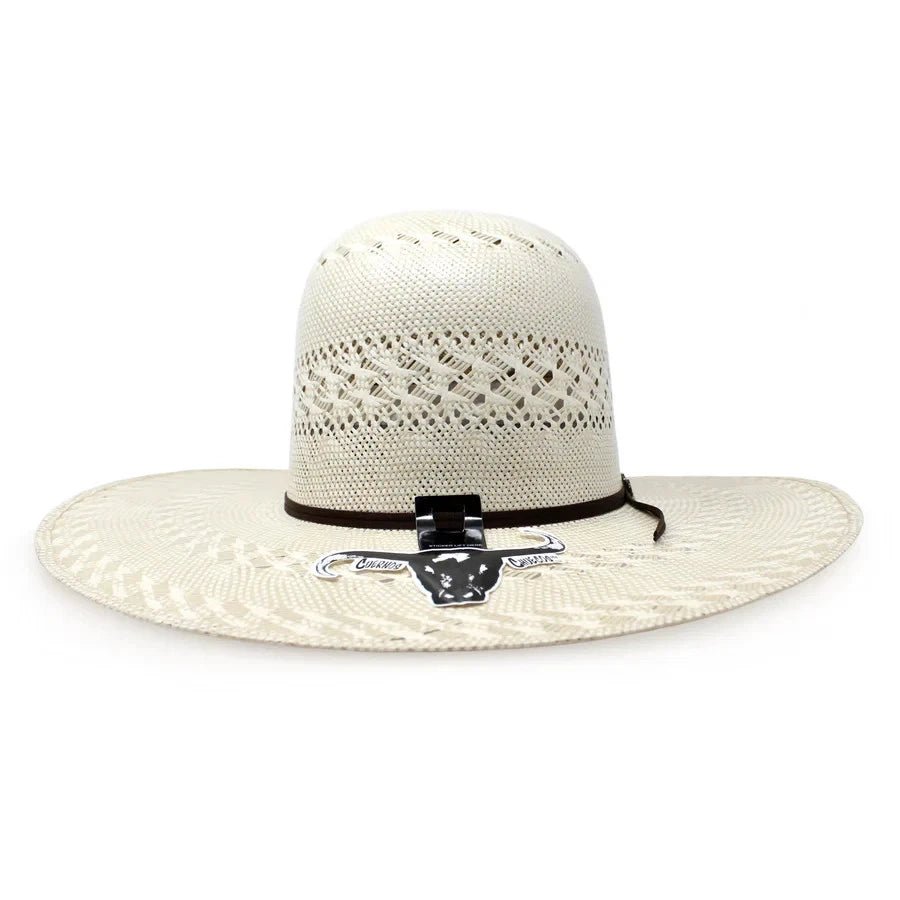 Cuernos Chuecos 100X Open Crown Randas Style Cowboy Shantung Straw Hat - OriginalWestern.com
