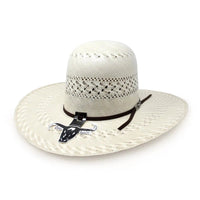 Cuernos Chuecos 100X Open Crown Randas Style Cowboy Shantung Straw Hat - OriginalWestern.com