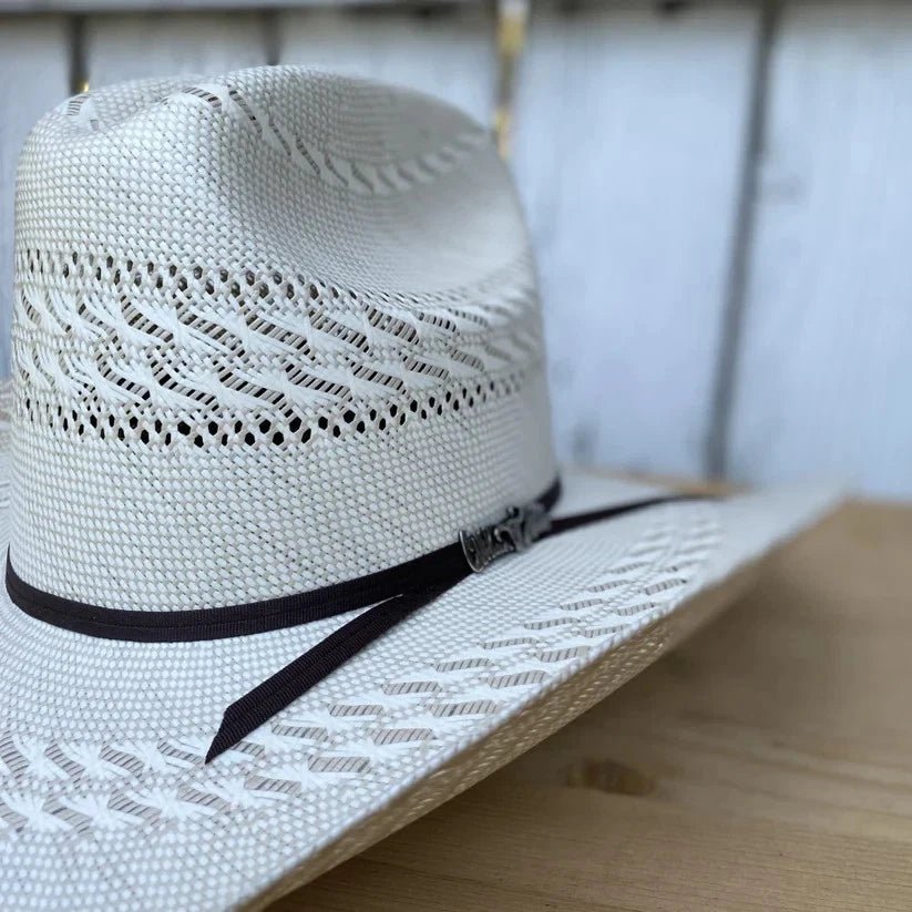 Cuernos Chuecos 100X Sonora 3-Randas Style Western Cowboy Shantung Straw Hat - OriginalWestern.com