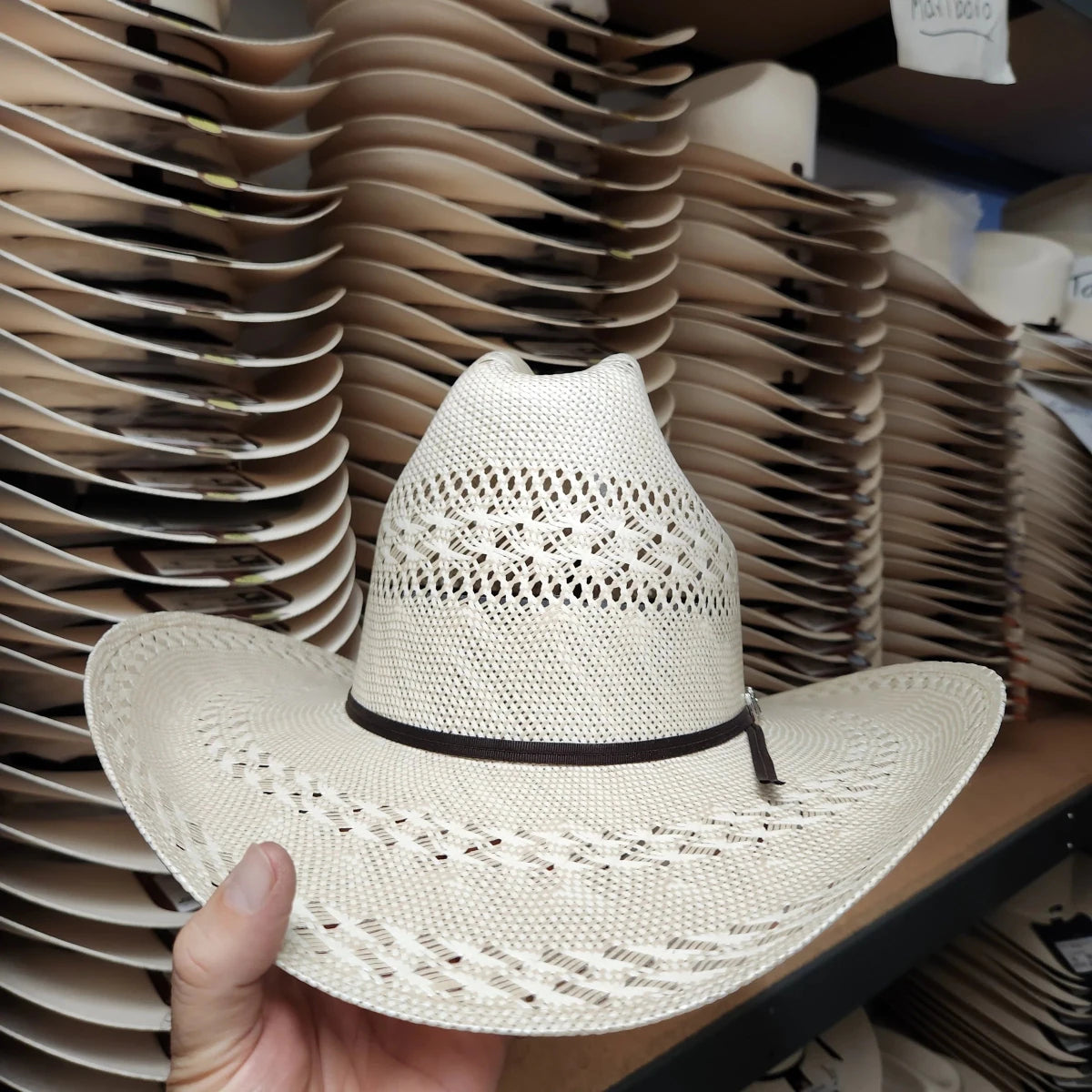 Cuernos Chuecos 100X Sonora 3-Randas Style Western Cowboy Shantung Straw Hat - OriginalWestern.com