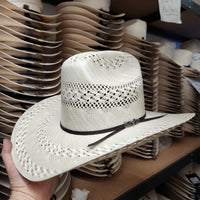 Cuernos Chuecos 100X Sonora 3-Randas Style Western Cowboy Shantung Straw Hat - OriginalWestern.com