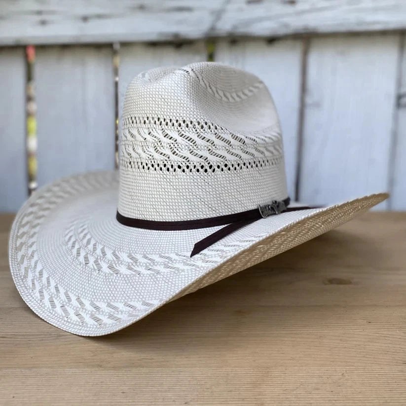 Cuernos Chuecos 100X Sonora 3-Randas Style Western Cowboy Shantung Straw Hat - OriginalWestern.com
