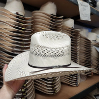 Cuernos Chuecos 100X Sonora 3-Randas Style Western Cowboy Shantung Straw Hat - OriginalWestern.com