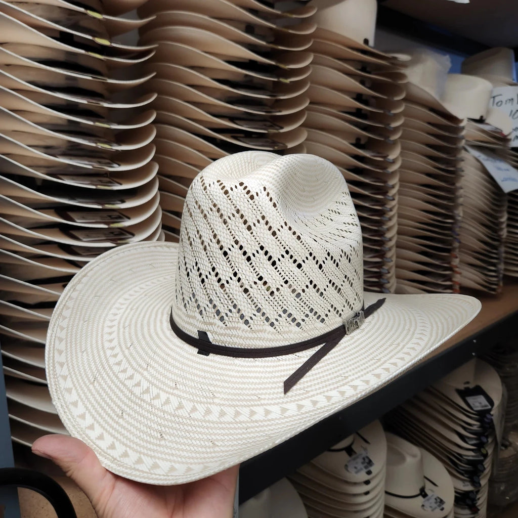 Cuernos Chuecos 100X Sonora Mountain Peak Style Western Cowboy Shantung Straw Hat - OriginalWestern.com