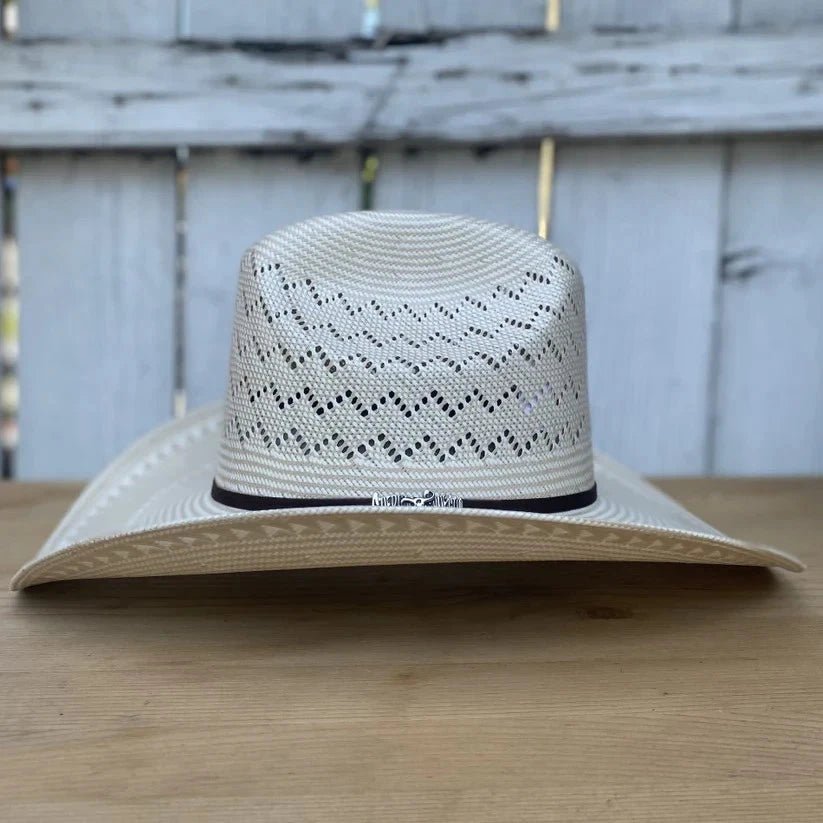 Cuernos Chuecos 100X Sonora Mountain Peak Style Western Cowboy Shantung Straw Hat - OriginalWestern.com