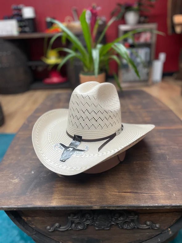 Cuernos Chuecos 100X Sonora Mountain Peak Style Western Cowboy Shantung Straw Hat - OriginalWestern.com