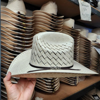 Cuernos Chuecos 100X Sonora Mountain Peak Style Western Cowboy Shantung Straw Hat - OriginalWestern.com