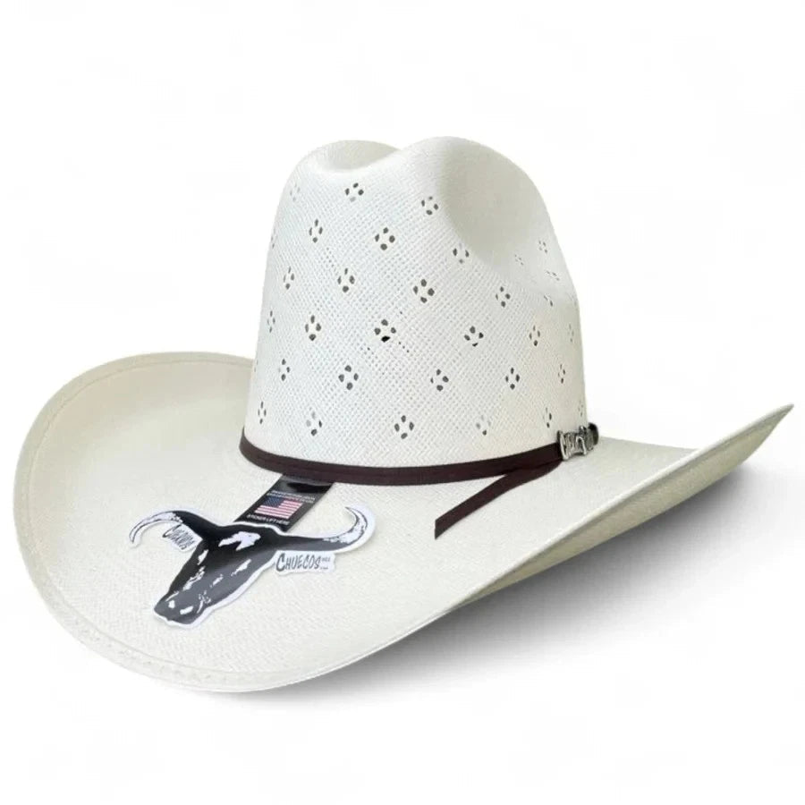 Cuernos Chuecos 100X Sonora Randa Flower Style Western Cowboy Shantung Straw Hat - OriginalWestern.com