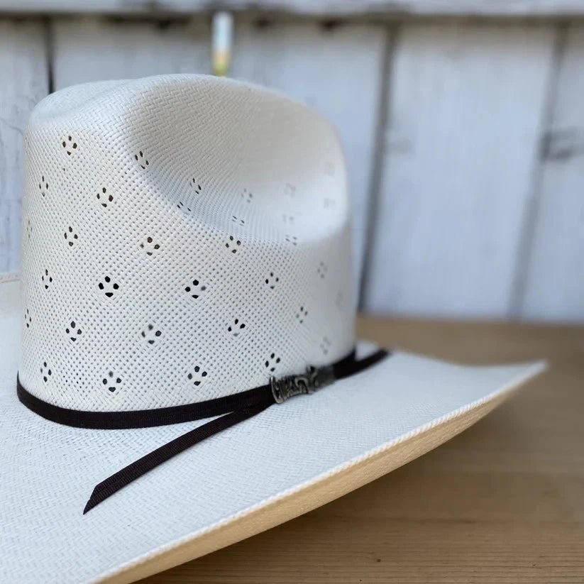 Cuernos Chuecos 100X Sonora Randa Flower Style Western Cowboy Shantung Straw Hat - OriginalWestern.com