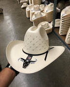 Cuernos Chuecos 100X Sonora Randa Flower Style Western Cowboy Shantung Straw Hat - OriginalWestern.com