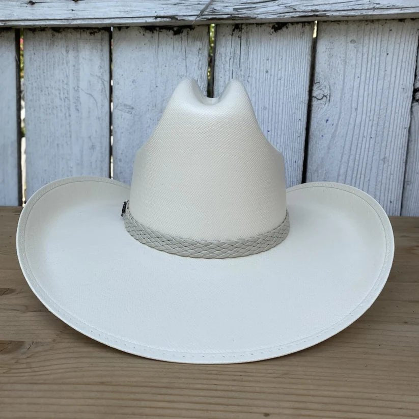 Cuernos Chuecos 100X Sonora Style Western Cowboy Shantung Straw Hat - Tall Crown - OriginalWestern.com